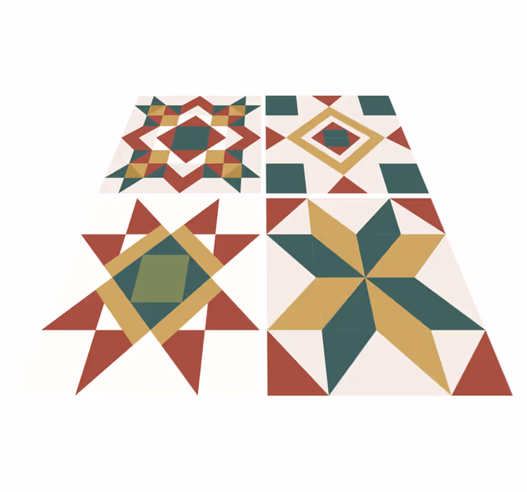 Kitchen vinyl rug with starry cement design - TenStickers