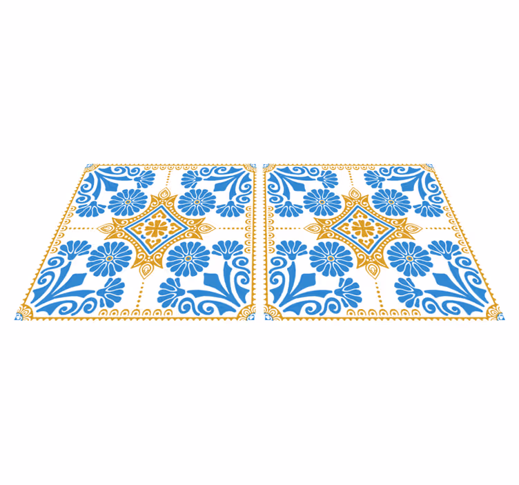 Kitchen vinyl rug with moroccan tile design - TenStickers
