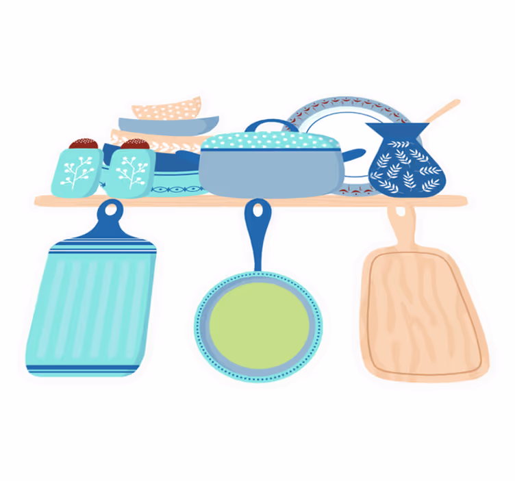 Kitchen vinyl rug for crockery ceramic cookware - TenStickers