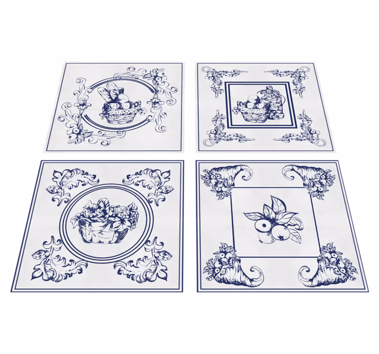 Kitchen vinyl rug belgian ceramic design - TenStickers