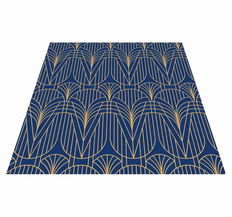 Kitchen vinyl rug with gold art deco design - TenStickers