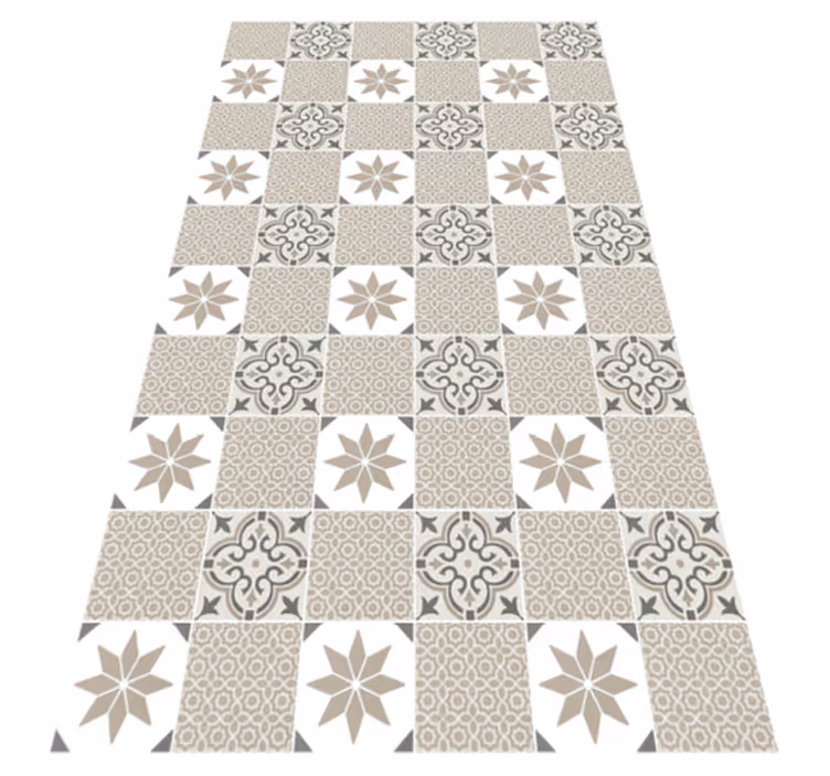 Kitchen vinyl rug sandstone moroccan mosaic - TenStickers