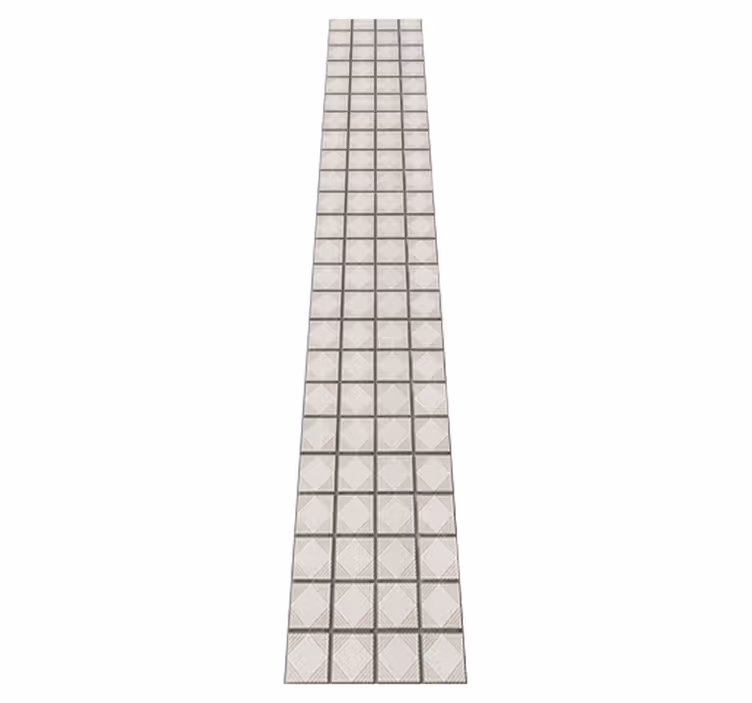Kitchen vinyl rug with white minimalist abstract tiles - TenStickers