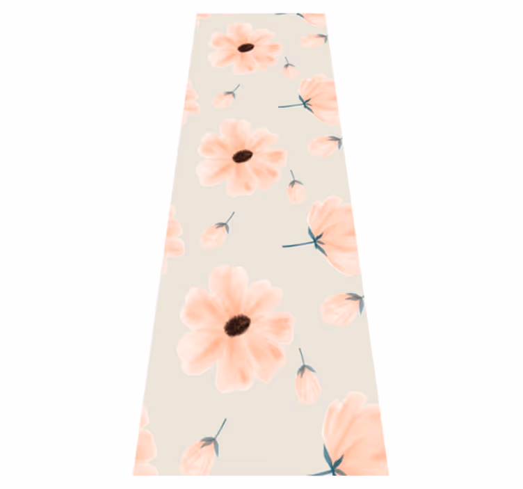 Bedroom vinyl rug aquarella large blooms - TenStickers
