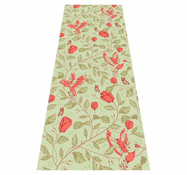 Bedroom vinyl rug with red tulip design - TenStickers