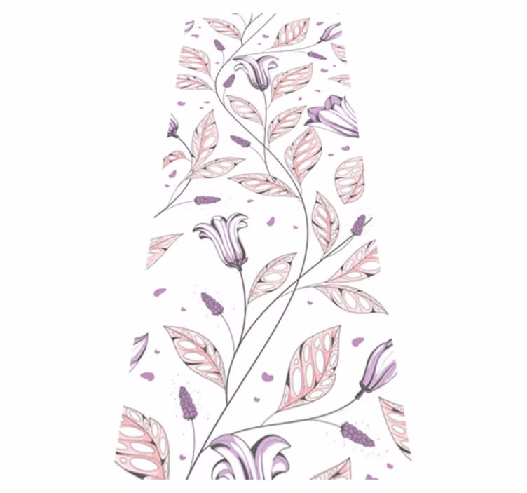 Bedroom vinyl rug with purple elegant tulips design - TenStickers