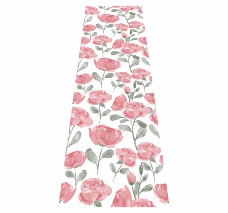 Bedroom vinyl rug with natural vintage rose design - TenStickers