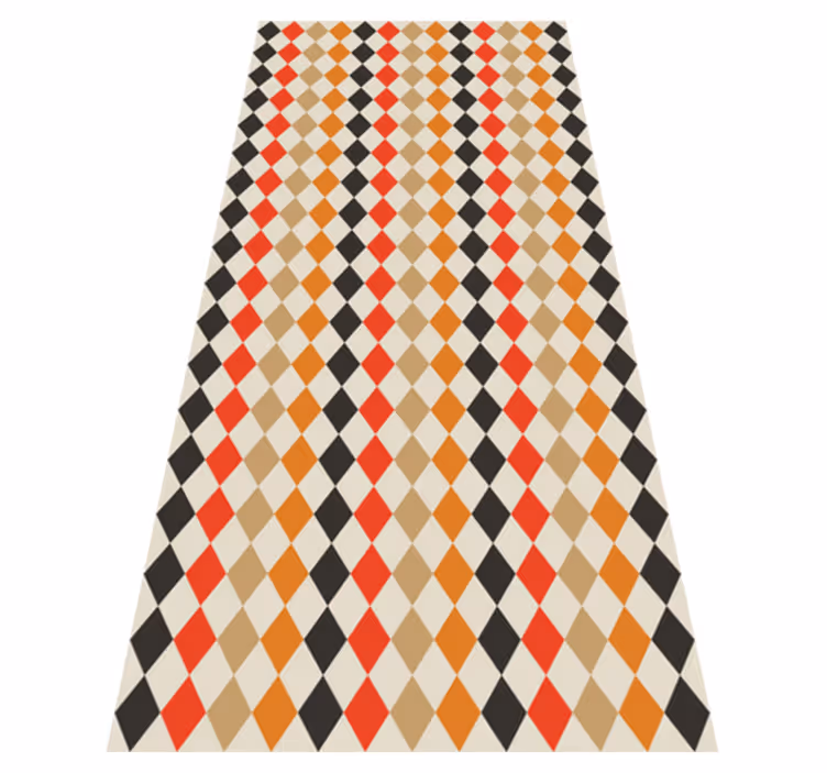 Bedroom vinyl rug retro 80 diamonds design - TenStickers