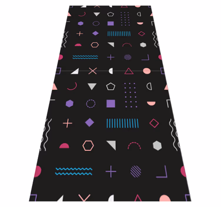 Bedroom vinyl rug with colorful retro patterns - TenStickers