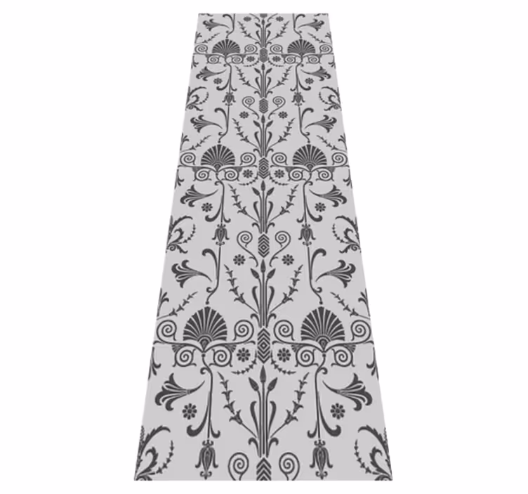 Bedroom vinyl rug in french provincial gray floral - TenStickers