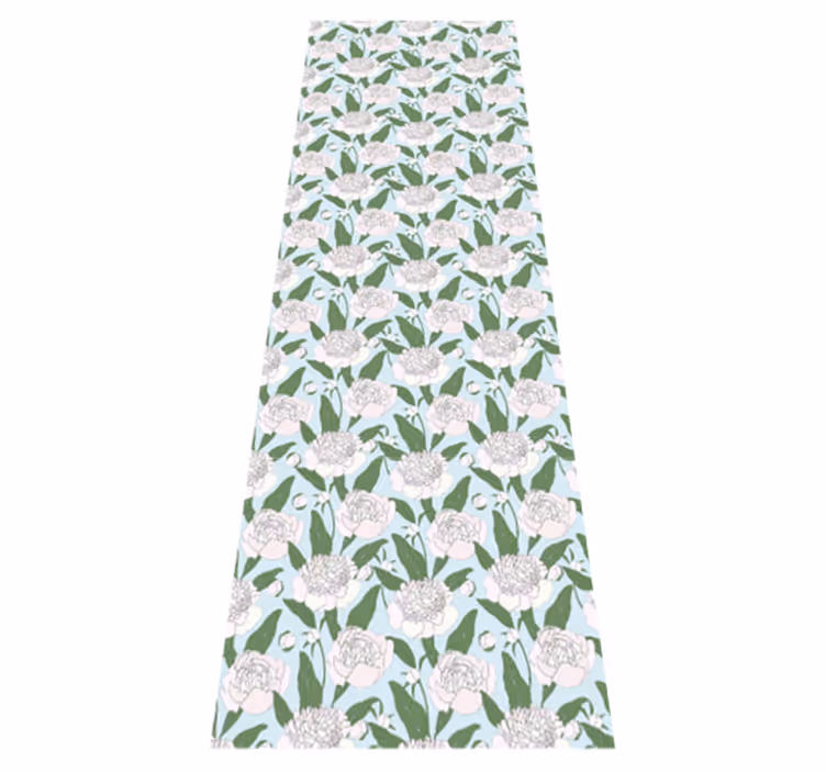 Bedroom vinyl rug with white flowers pattern - TenStickers
