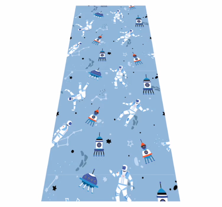 Bedroom vinyl rug with astronauts and spaceships design - TenStickers