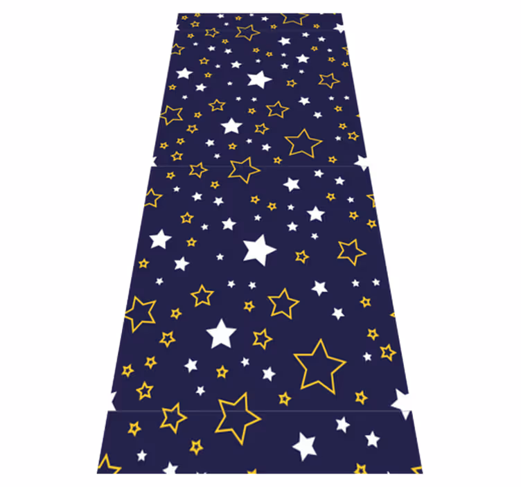 Bedroom vinyl rug night sky with white yellow stars - TenStickers