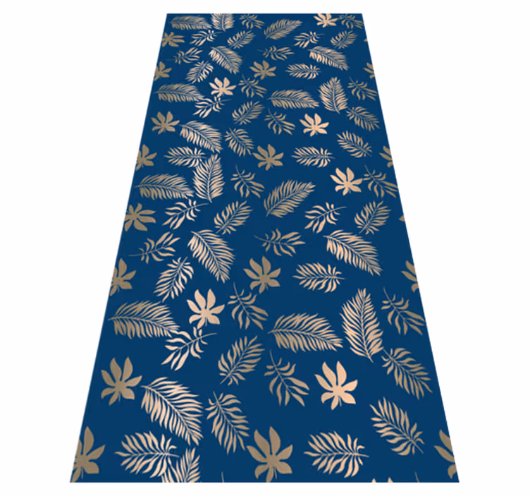 Bedroom vinyl rug in african blue flower design - TenStickers