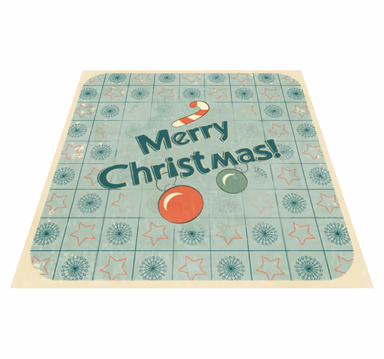 Bedroom vinyl rug merry christmas sign - TenStickers