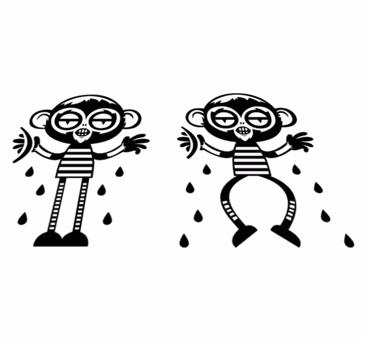 Bedroom vinyl rug monkey couple decor - TenStickers