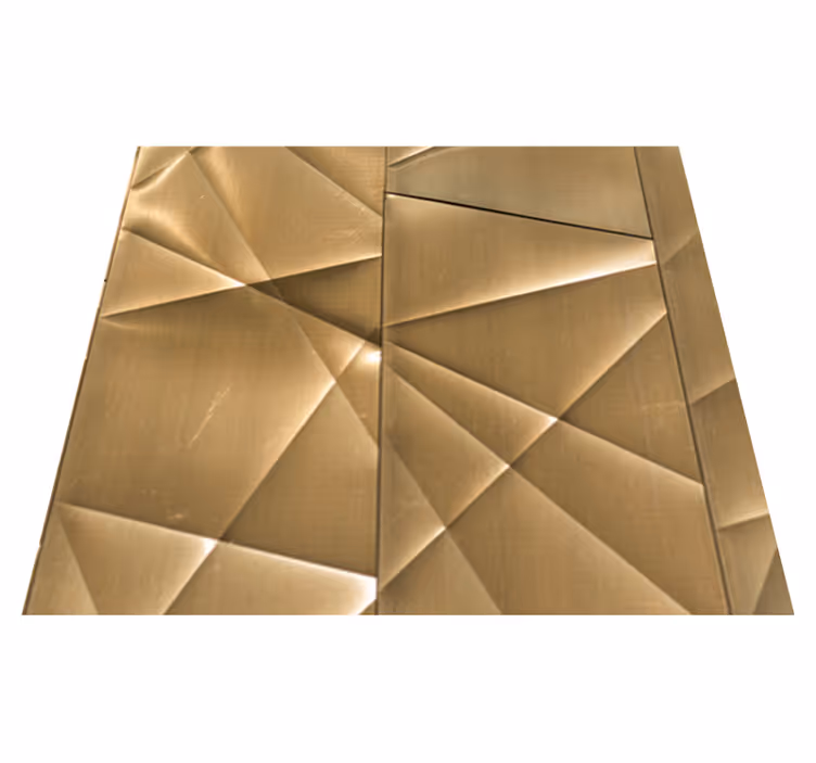 Office vinyl rug with 3d golden polygon design - TenStickers
