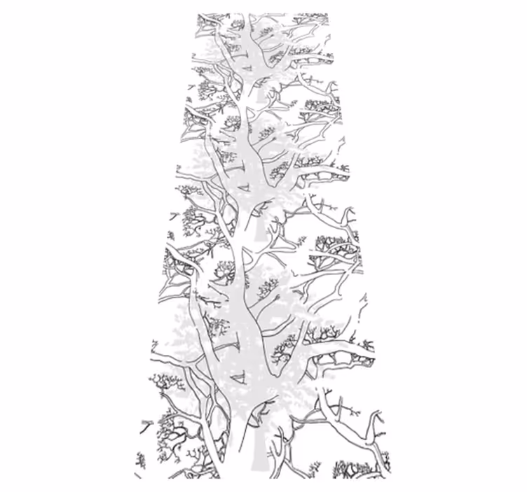 Office vinyl rug with dark tree branches - TenStickers