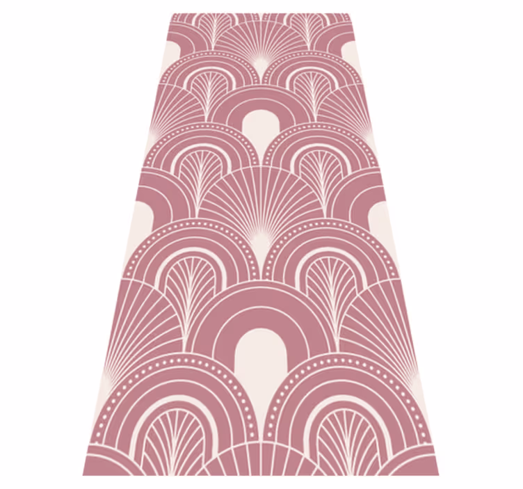 Office vinyl rug in rose gold arc design - TenStickers