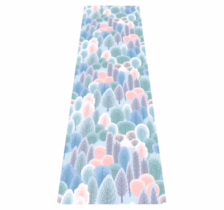 Bedroom vinyl rug in pastel winter forest pattern - TenStickers