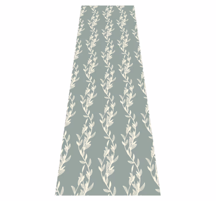 Bedroom vinyl rug with provencal twig leaves - TenStickers
