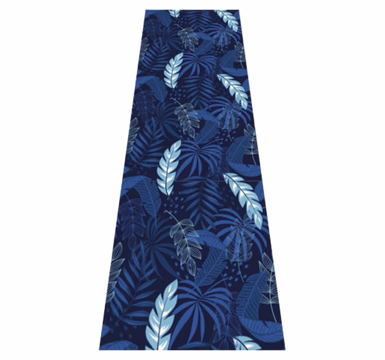 Bedroom vinyl rug blue maranta and panther design - TenStickers