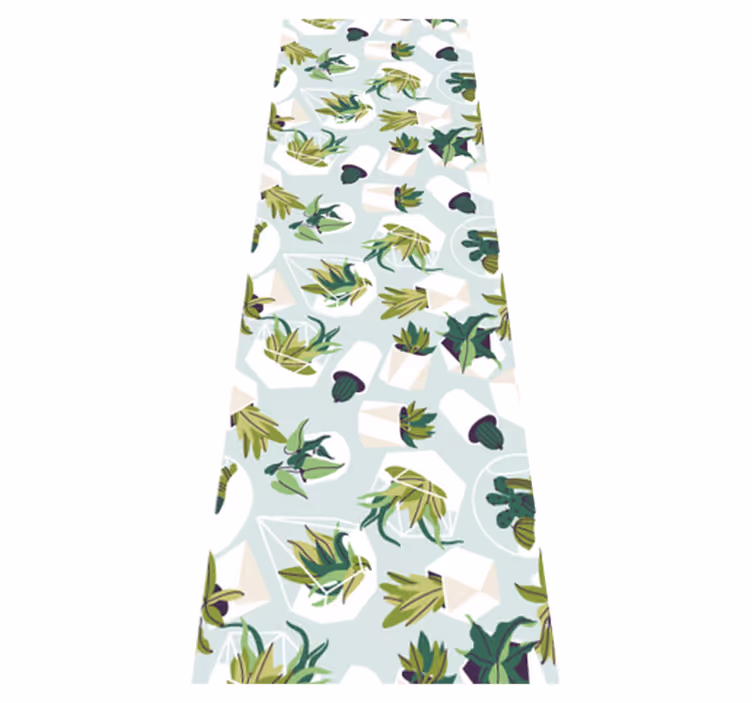 Bedroom vinyl rug in green cactus design - TenStickers