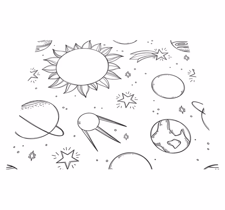 Kids' bedroom vinyl rug space adventure - TenStickers