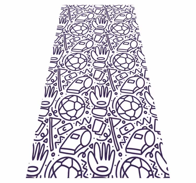Bedroom vinyl rug with sport doodle design - TenStickers