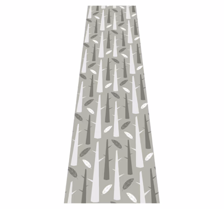 Bedroom vinyl rug with gray branches in nordic style - TenStickers