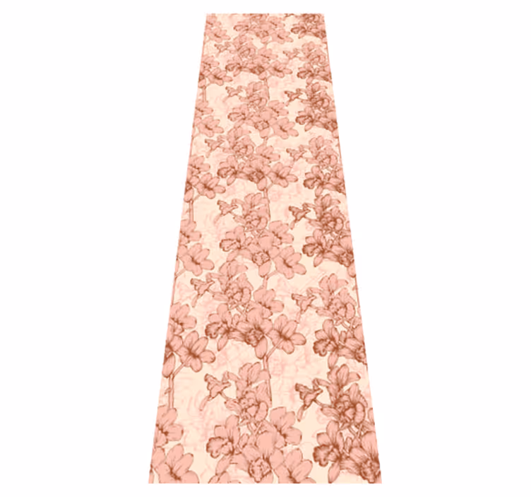 Bedroom vinyl rug with vintage 3d flowers - TenStickers