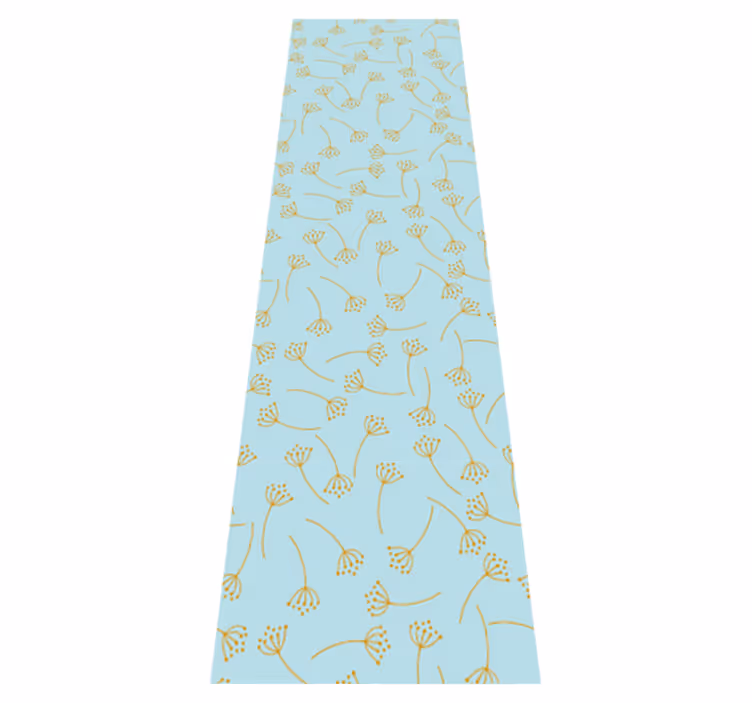 Bedroom vinyl rug blue nordic plants design - TenStickers