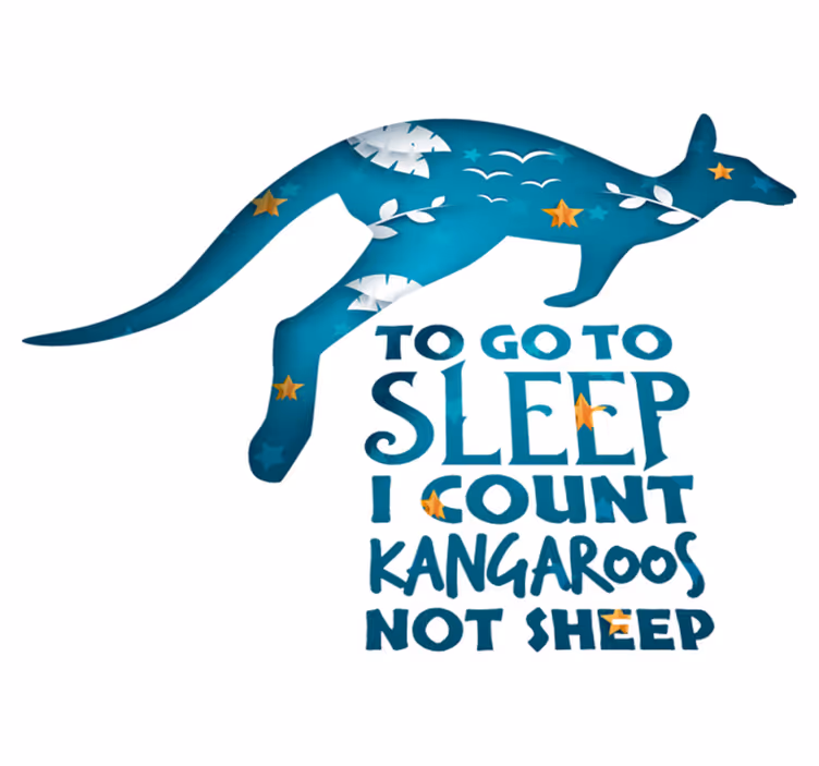 Bedroom vinyl rug sleep count kangaroo rug - TenStickers
