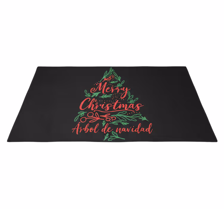 Bedroom vinyl rug merry christmas tree - TenStickers