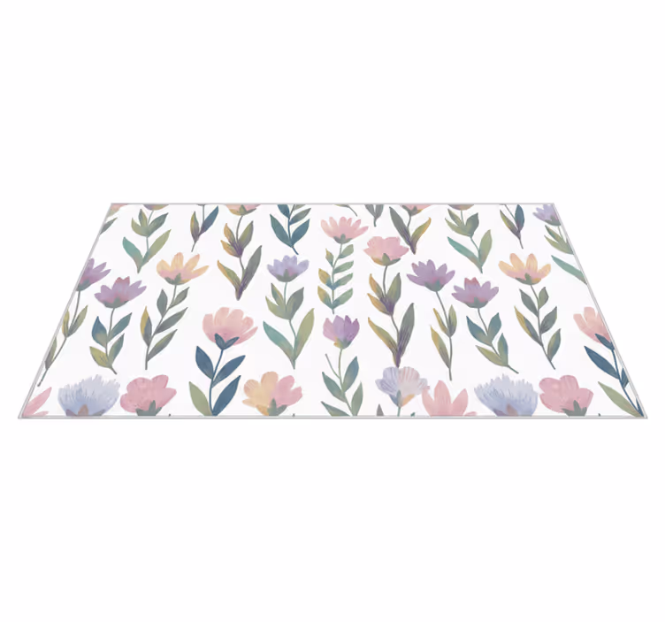 Bedroom vinyl rug nordic style flower wall sticker - TenStickers