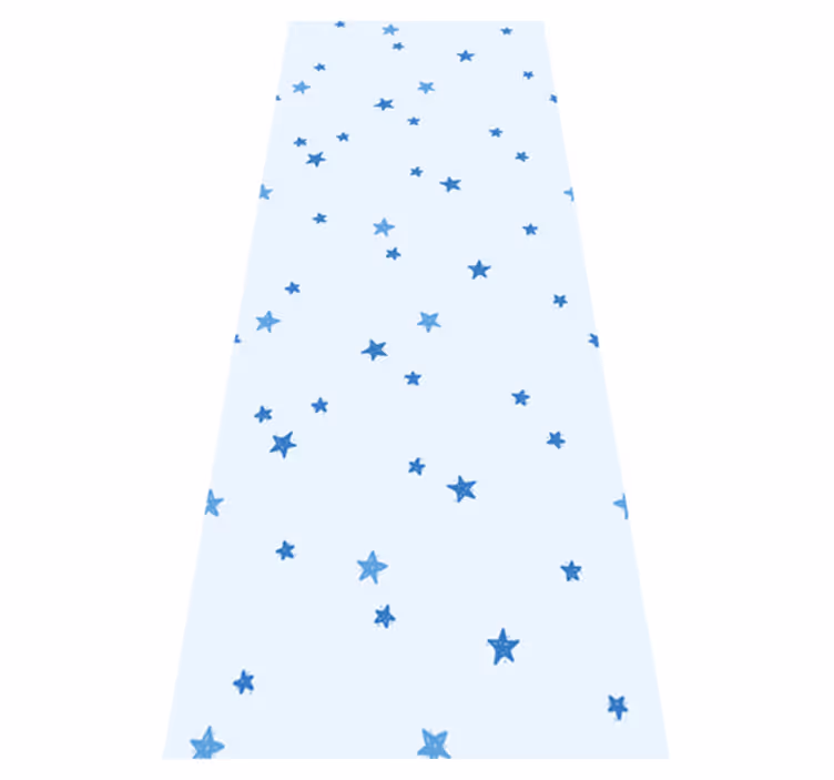 Scandinavian vinyl rug with blue pastel star pattern - TenStickers