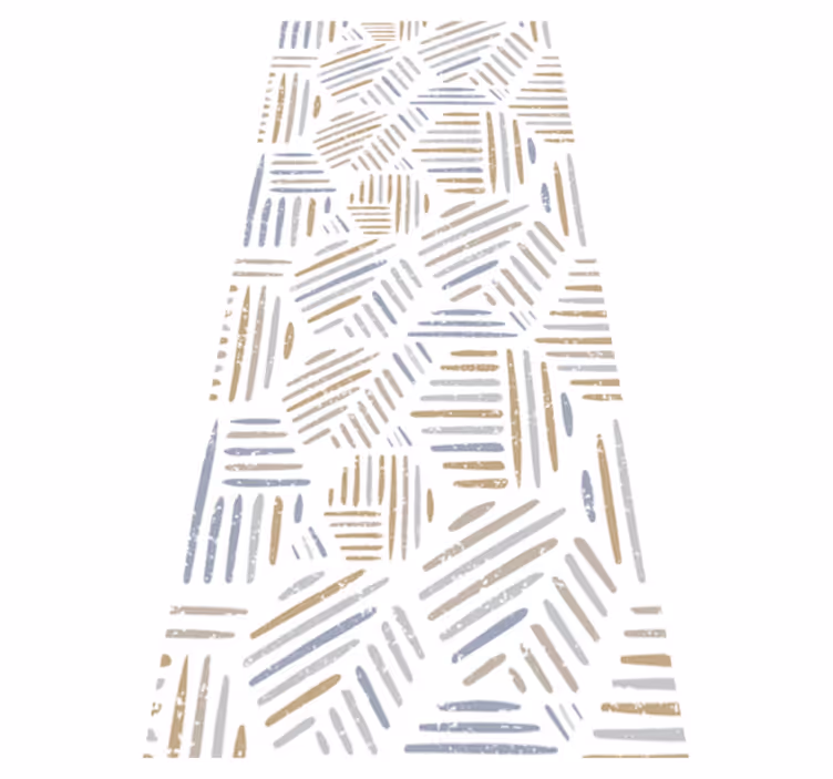 Scandinavian vinyl rug with pastel lines in threes - TenStickers
