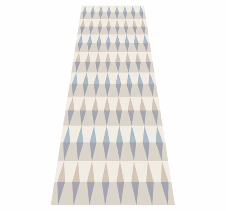 Scandinavian vinyl rug in nordic geometric sky blue - TenStickers