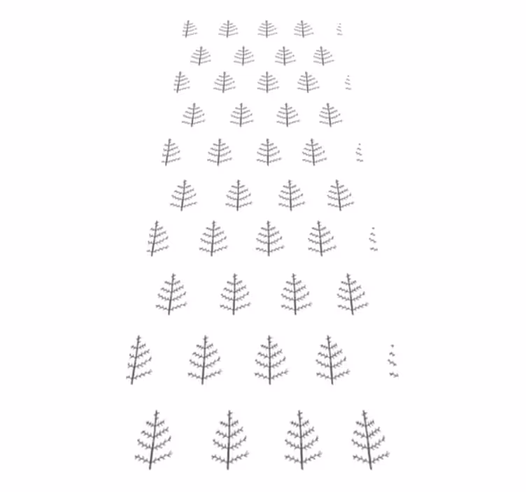 Scandinavian vinyl rug with gray minimalist trees - TenStickers