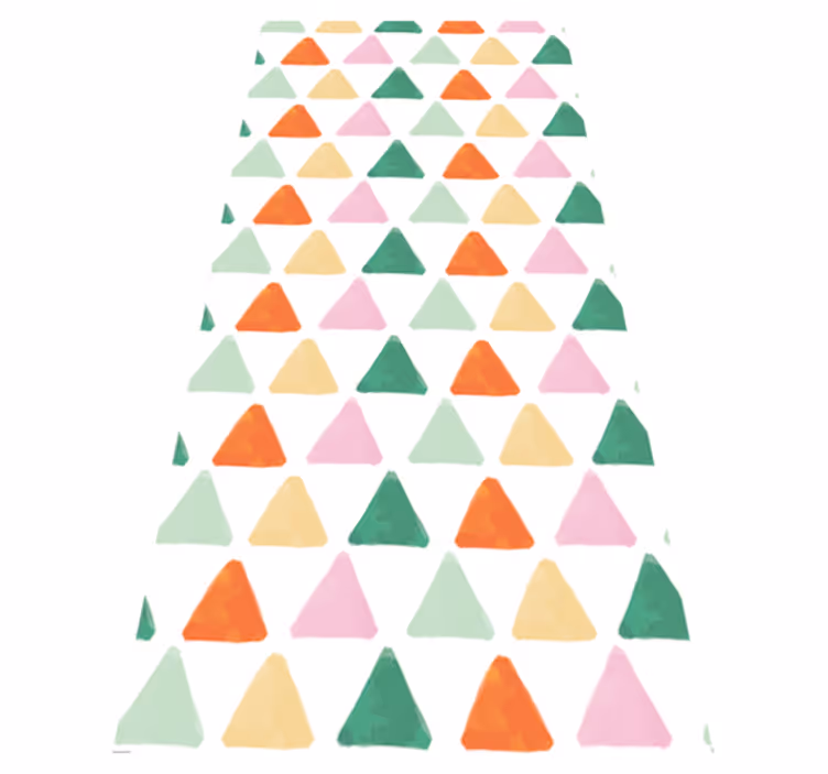 Scandinavian vinyl rug in pastel triangle pattern - TenStickers