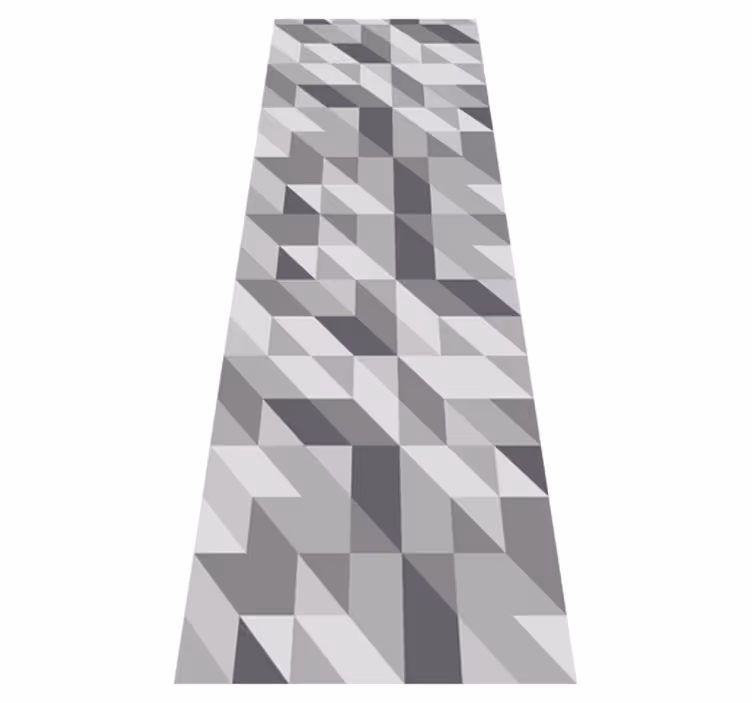 Scandinavian vinyl rug in light gray geometric squares - TenStickers
