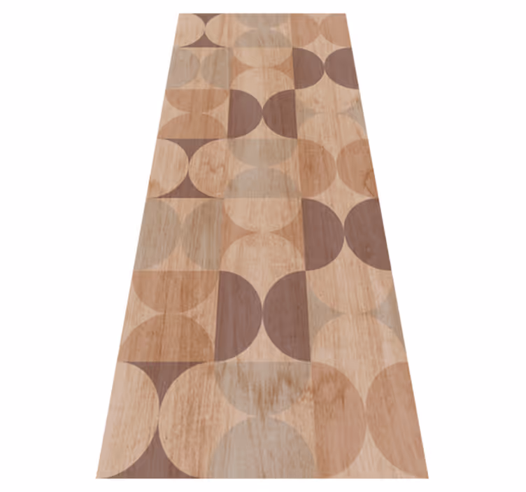 Scandinavian vinyl rug with brown geometric wood pattern - TenStickers