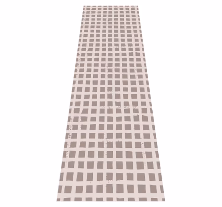 Scandinavian vinyl rug in warm brown check pattern - TenStickers