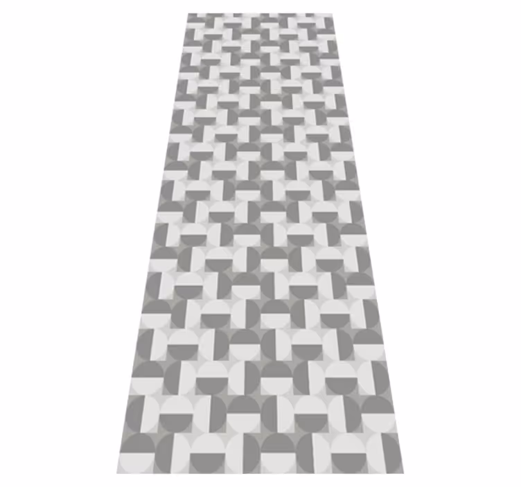 Scandinavian vinyl rug in nordic gray circle design - TenStickers