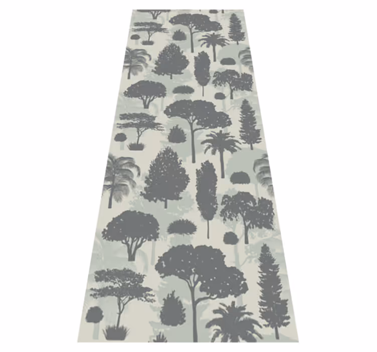 Scandinavian vinyl rug with nordic tree patterns - TenStickers