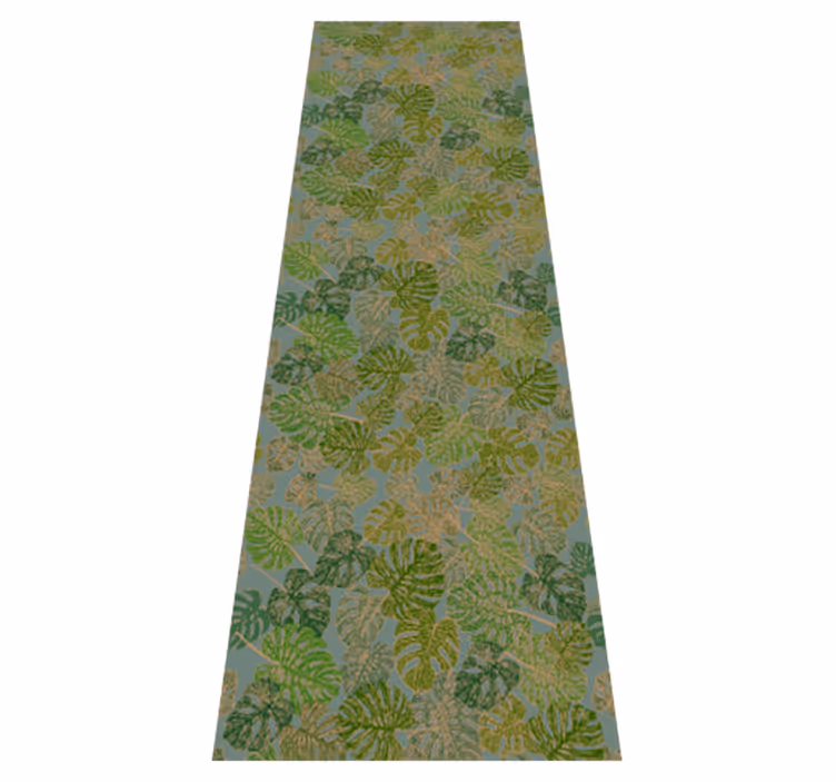 Scandinavian vinyl rug with japandi style monstera leaves - TenStickers