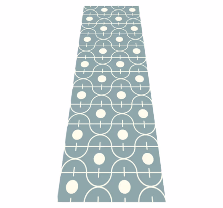 Scandinavian vinyl rug in blue japandi geometric design - TenStickers