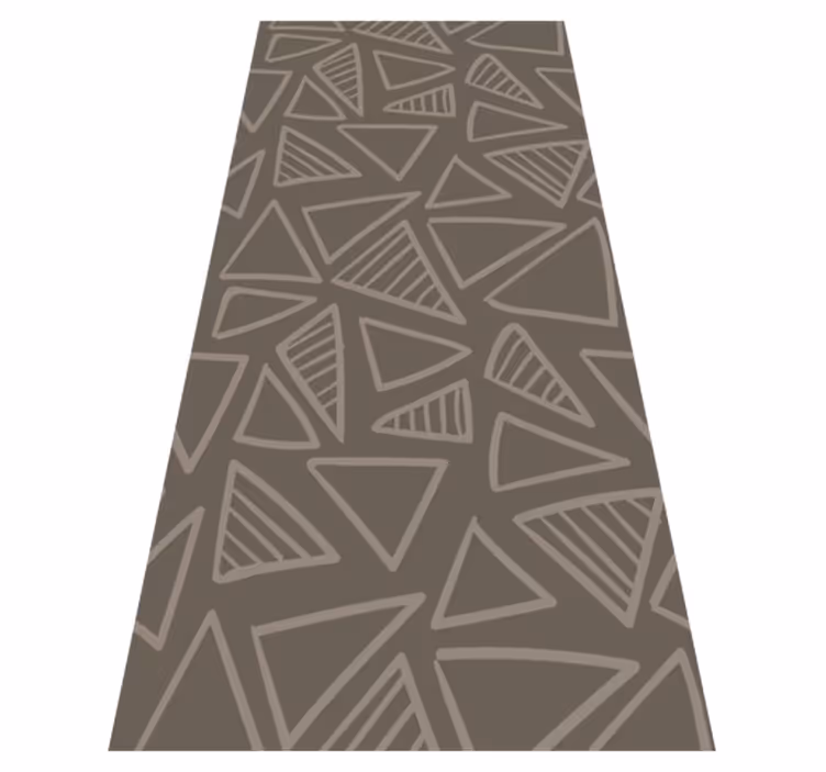 Scandinavian vinyl rug in brown triangle stripes - TenStickers
