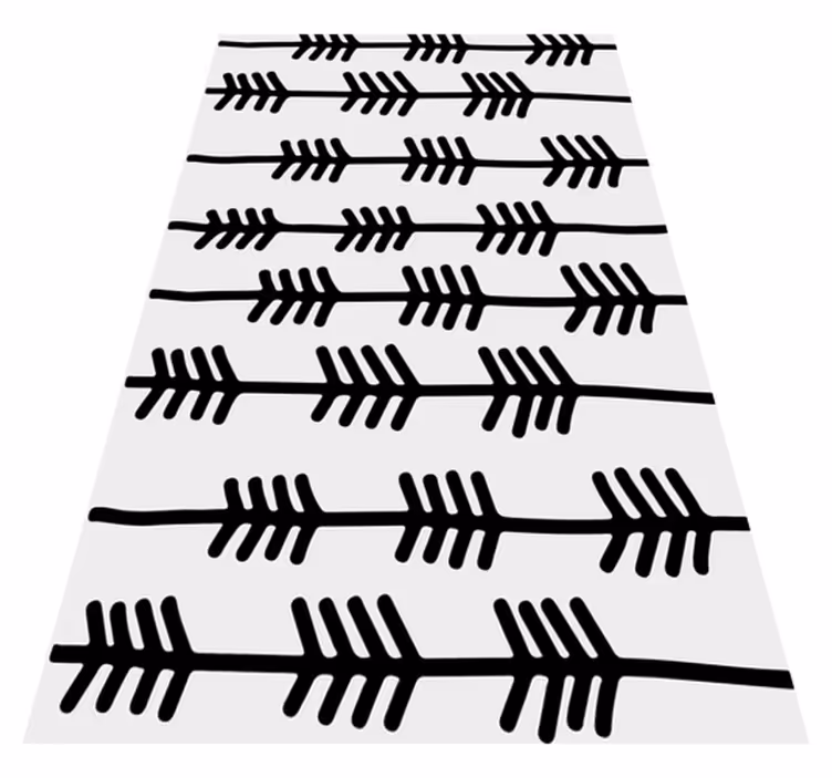 Scandinavian vinyl rug with black abstract arrows - TenStickers