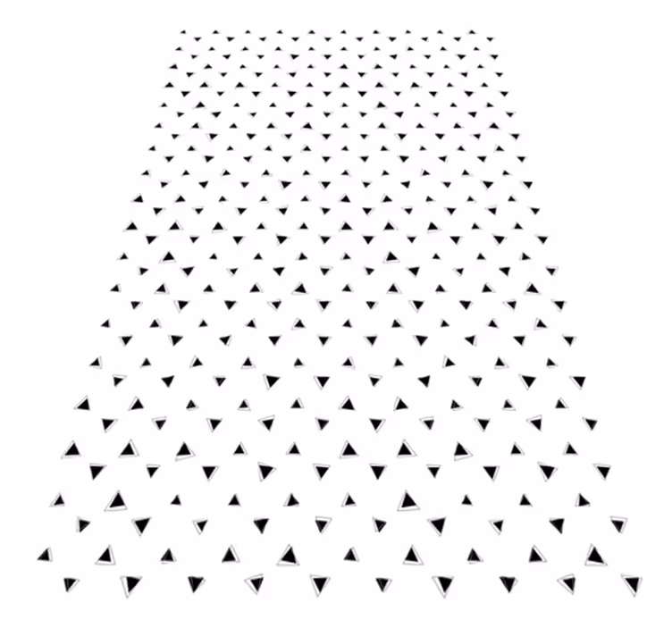 Scandinavian vinyl rug in black and grey 3d triangles - TenStickers